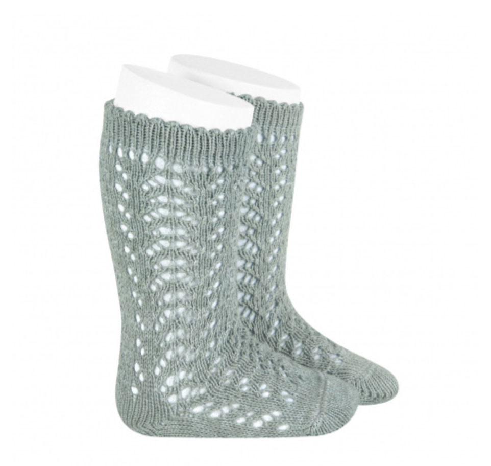 Cotton Openwork Knee-High Socks 25182