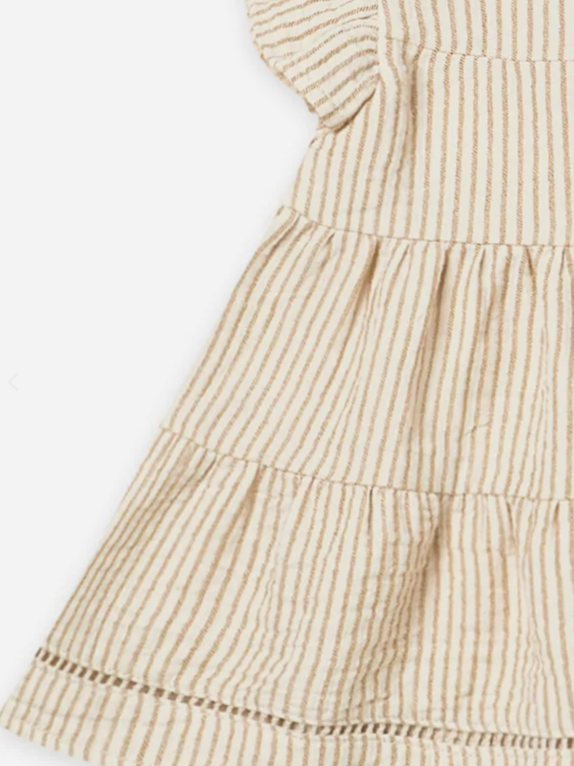 Short-Sleeve Belle Dress - Ocre Stripe