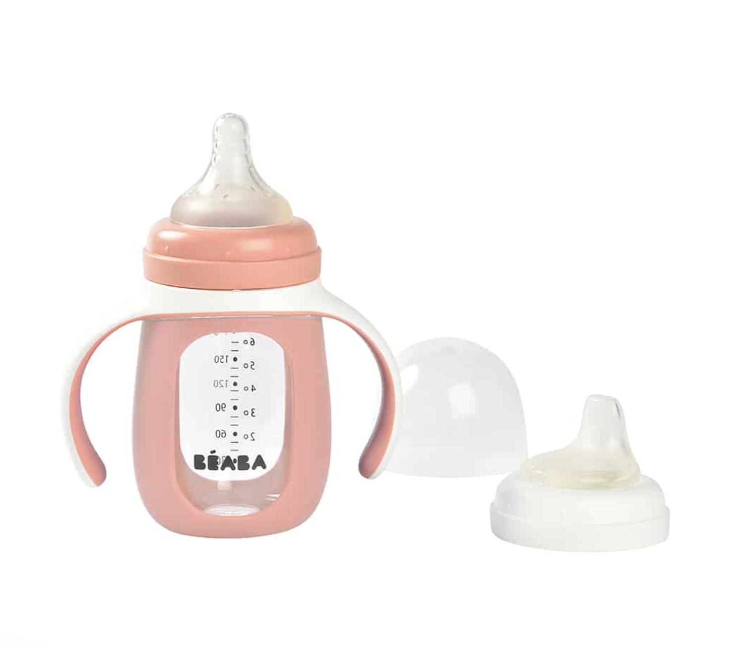 Glass Bottle with Silicone Protective Sleeve 210 ml- Pink