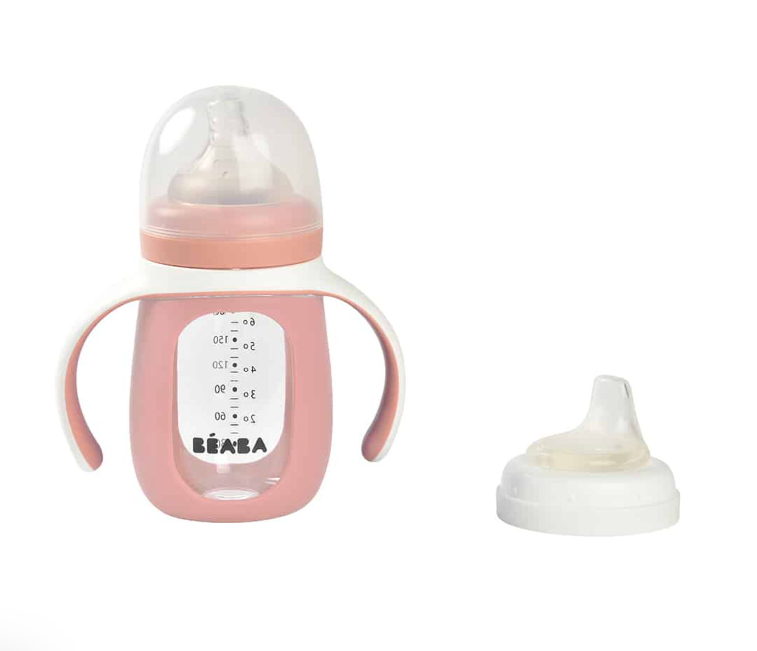 Glass Bottle with Silicone Protective Sleeve 210 ml- Pink