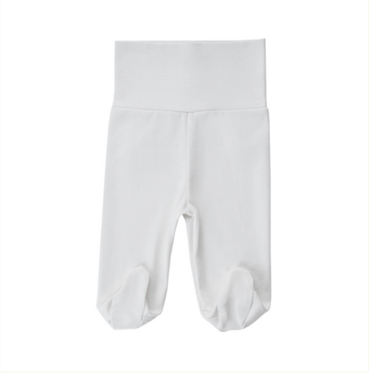 High Waist Footed Pants Off White