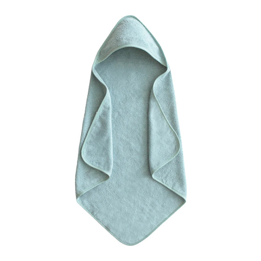 Organic Cotton Baby Hooded Towel, Sea Mist