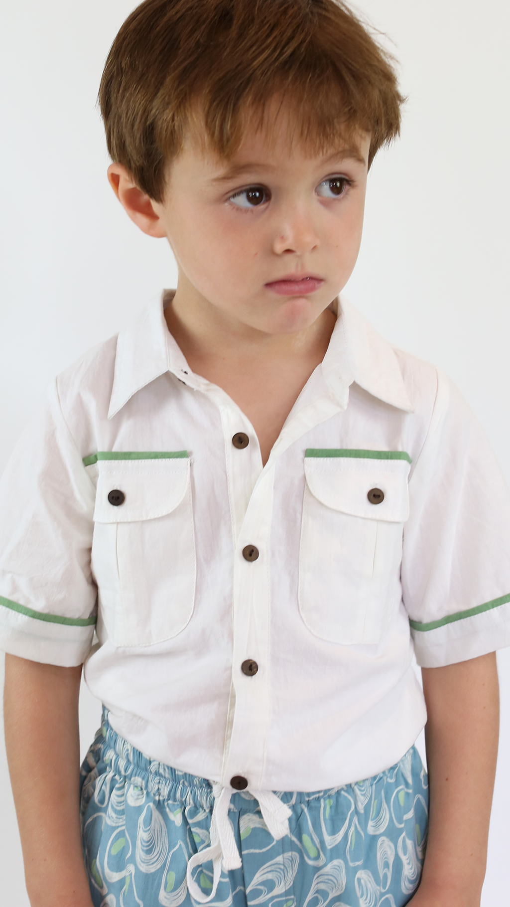 The Sea Shirt - Cloud with Grass Trim