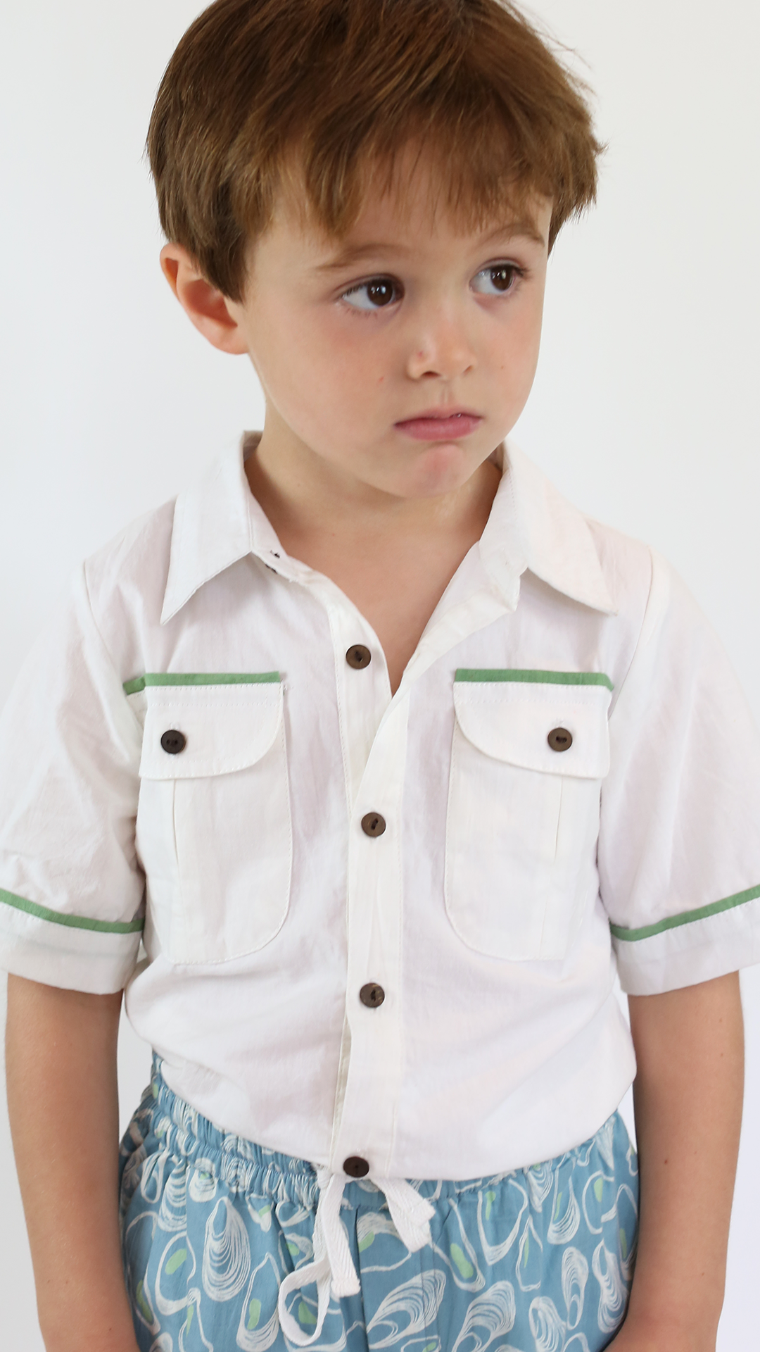 The Sea Shirt - Cloud with Grass Trim