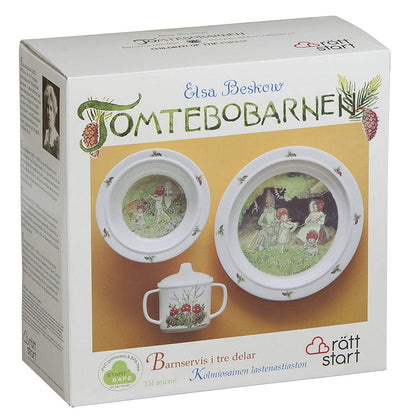 Elsa Beskow Children of the Forest 'Tomtebobarnen' 3-piece Melamine Dish Set