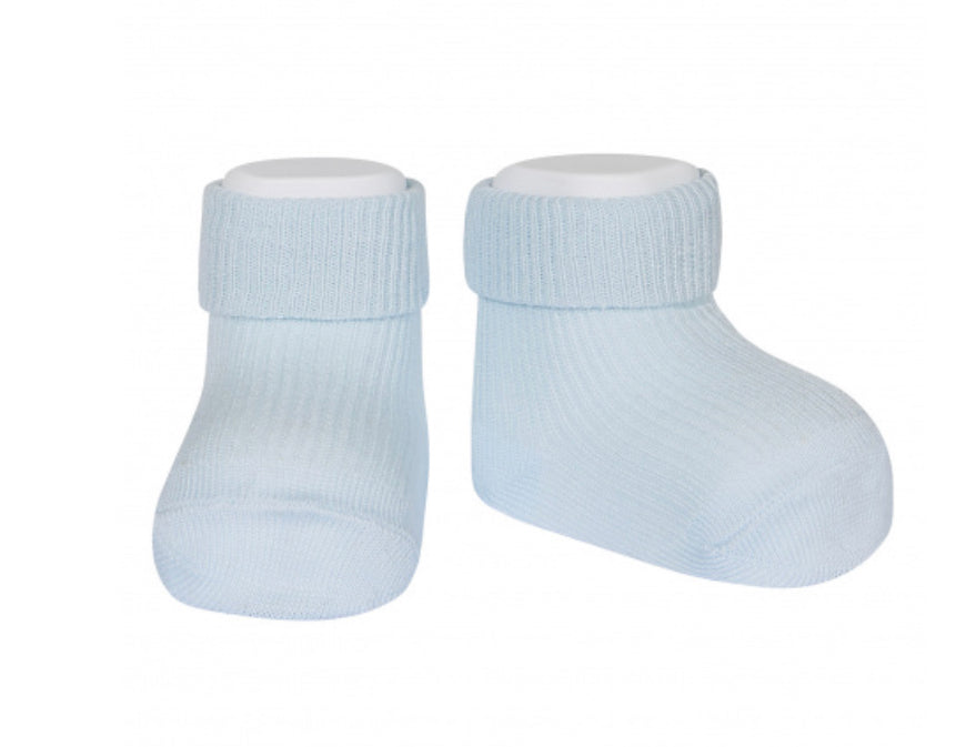 CALCETINES TOBILLEROS CANALÉ PUÑO VUELTO AZUL BEBÉ