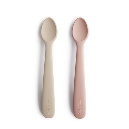 Silicone Feeding Spoons 2-Pack, Blush/Shifting Sand