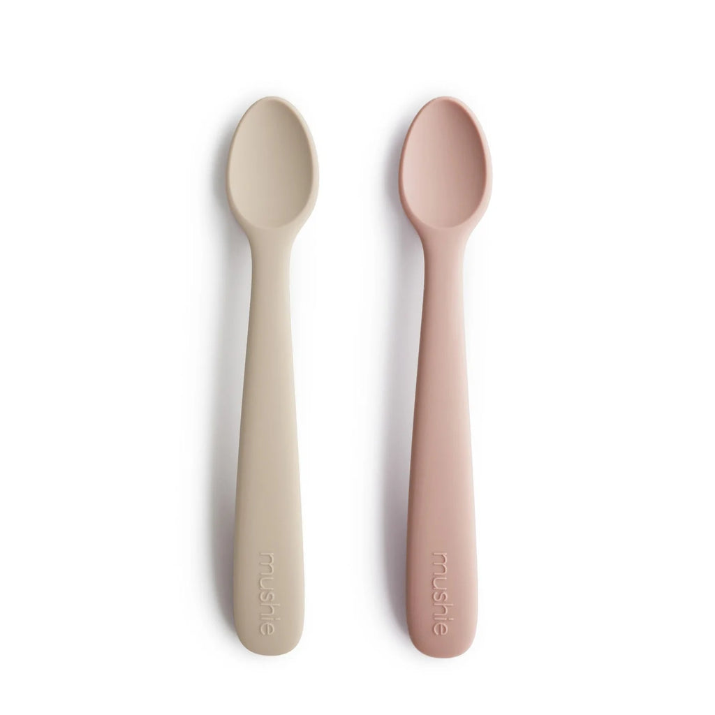 Silicone Feeding Spoons 2-Pack, Blush/Shifting Sand