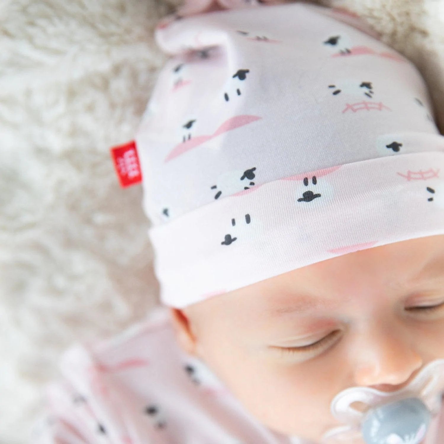 Gorro de tela modal - Pink Baa Baa