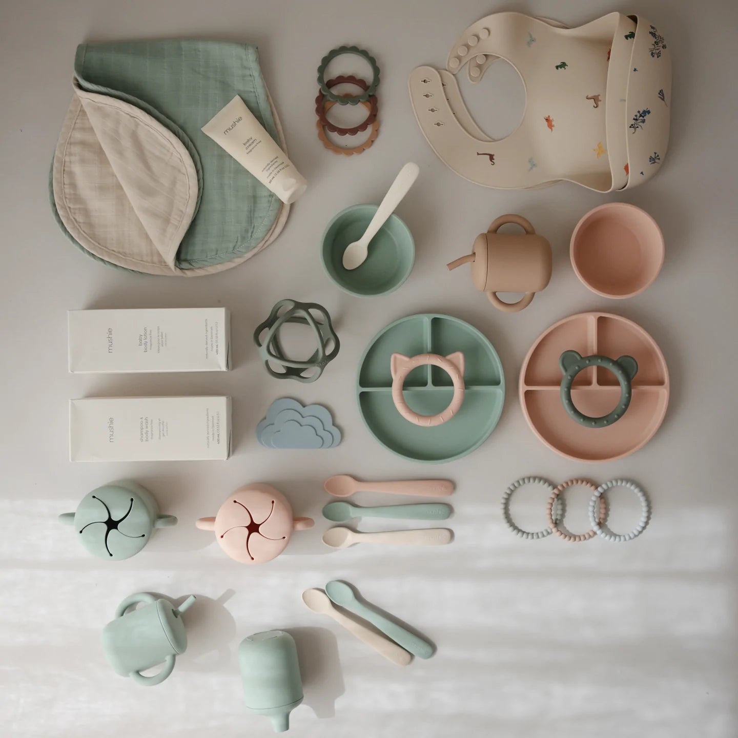 Silicone Training Cup + Straw, Blush